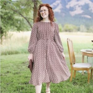 Dainty Jewells Postcard from Paris dress, brown